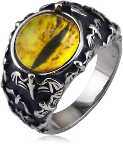 Polished Natural Tiger Eye Stones Bat Rings Stainless Steel Reiki Energy Jewelry US Size 7-13 in Saudi Arabia