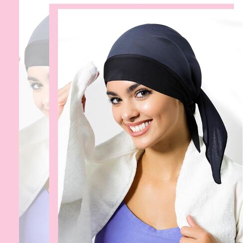 4 قطع من قبعة Durag الرياضية الشبكية من Mepase، لفافة شبكية عالية الامتصاص للنساء، شعر أسود لأي تمرين in Kuwait