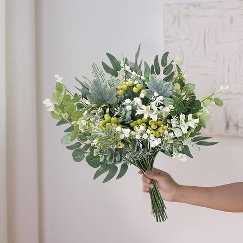 OrgMemory 78Pcs Faux Flowers, Artificial Greenery Stems, Greenery for Centerpieces for DIY Bridal Bouquets Wedding Floral Arrangement Table Centerpieces in Saudi Arabia