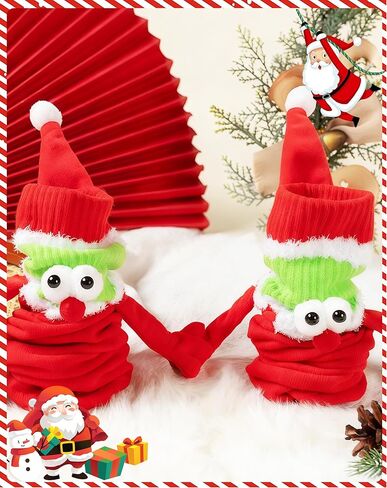 Tuuwjo 2 Pairs Christmas Funny Magnetic Hand Holding Socks for Women Men Kids Crazy Silly Socks Novelty White Elephant Gifts in Saudi Arabia