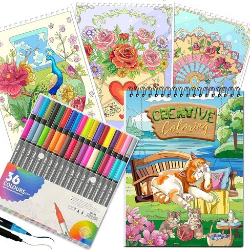 Adult Coloring Books Set:3 Coloring Books for Flower World,Whimsical Universe,Fantasy Fairy Homes.Coloring Books for Adults to Relax and Relieve Anxiety in Saudi Arabia
