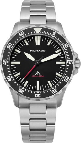 Militado ML16 39 mm Quartz Watches for Men - TMI VH31 Sweep & 515 Movement Quartz Field Diver Watch, 20 Bar Waterproof Luxury Diving Sapphire Crystal BGW9 Super Luminous Wrist Watch in Saudi Arabia