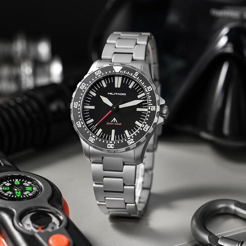 Militado ML16 39 mm Quartz Watches for Men - TMI VH31 Sweep & 515 Movement Quartz Field Diver Watch, 20 Bar Waterproof Luxury Diving Sapphire Crystal BGW9 Super Luminous Wrist Watch in Saudi Arabia