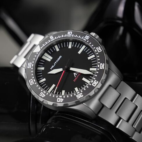 Militado ML16 39 mm Quartz Watches for Men - TMI VH31 Sweep & 515 Movement Quartz Field Diver Watch, 20 Bar Waterproof Luxury Diving Sapphire Crystal BGW9 Super Luminous Wrist Watch in Saudi Arabia