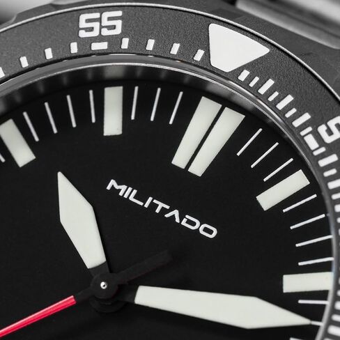 Militado ML16 39 mm Quartz Watches for Men - TMI VH31 Sweep & 515 Movement Quartz Field Diver Watch, 20 Bar Waterproof Luxury Diving Sapphire Crystal BGW9 Super Luminous Wrist Watch in Saudi Arabia