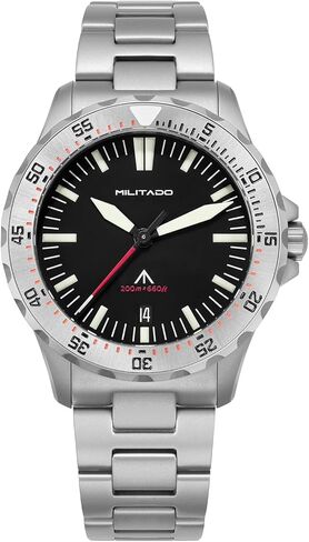Militado ML16 39 mm Quartz Watches for Men - TMI VH31 Sweep & 515 Movement Quartz Field Diver Watch, 20 Bar Waterproof Luxury Diving Sapphire Crystal BGW9 Super Luminous Wrist Watch in Saudi Arabia