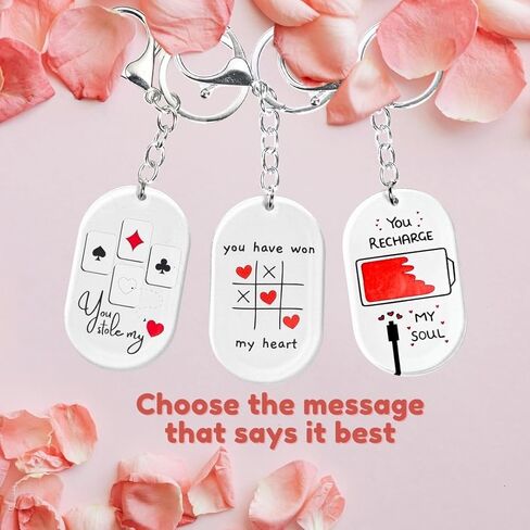 KATINAT Romantic Keychain for Girlfriend – Love Acrylic Keychain with Sweet Message, Valentine Keychain Gift from Him in Saudi Arabia