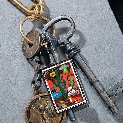سلسلة مفاتيح Nevada Souvenirs Fashion Forever Stamps - طابع بريدي مزخرف مع حلقة مفاتيح - Forever Stamps Spot M in Saudi Arabia