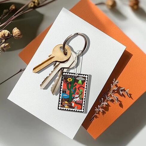 سلسلة مفاتيح Nevada Souvenirs Fashion Forever Stamps - طابع بريدي مزخرف مع حلقة مفاتيح - Forever Stamps Spot M in Saudi Arabia