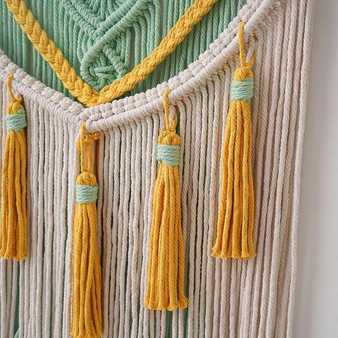 BMIDRUT Macrame جدار معلق بوهو ديكور منزلي مصنوع يدويًا من نسيج Macrame نسيج منسوج لتزيين غرفة النوم وغرفة المعيشة والشقة والمعرض 18 × 28 بوصة (أ) in Kuwait
