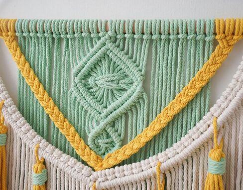 BMIDRUT Macrame جدار معلق بوهو ديكور منزلي مصنوع يدويًا من نسيج Macrame نسيج منسوج لتزيين غرفة النوم وغرفة المعيشة والشقة والمعرض 18 × 28 بوصة (أ) in Kuwait