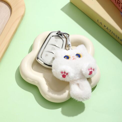 Dhdfisd Cute Cat Plush Keychain Kawaii Cartoon Inspired Cat Bag Charm Car Key Handbag Wallet Charm for Women Christmas Gift in Saudi Arabia