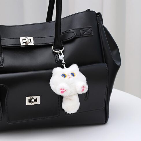 Dhdfisd Cute Cat Plush Keychain Kawaii Cartoon Inspired Cat Bag Charm Car Key Handbag Wallet Charm for Women Christmas Gift in Saudi Arabia