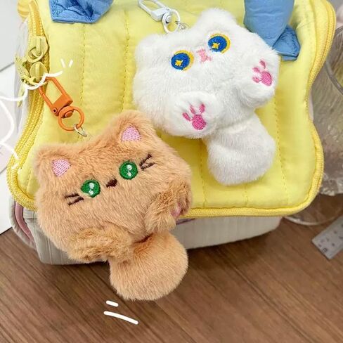 Dhdfisd Cute Cat Plush Keychain Kawaii Cartoon Inspired Cat Bag Charm Car Key Handbag Wallet Charm for Women Christmas Gift in Saudi Arabia