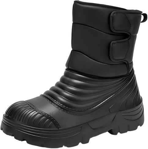 Men's Winter Snow Boots High Top Waterproof Non Slip Warm Plush Lined Lace Up EVA Sole Outdoor Hiking Motorcycle in Saudi Arabia
