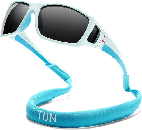 TIJN Polarized Wraparound Sunglasses for Men & Women-UV400 TR90 with Floating Strap for Skiing Snowboarding Winter Outdoors in Kuwait