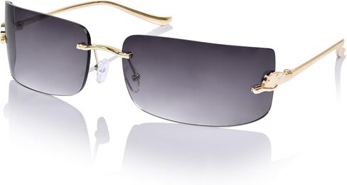 OPTOFENDY Y2K Sunglasses for Women, Rimless Retro Metal Sun Glasses UV400 Protection, OP2513 in Saudi Arabia