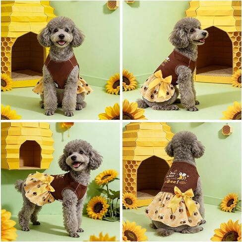 Cutebone Velvet Dog Dresses للكلاب الصغيرة ، نسيج أنيق وناعم ، ملاءمة مريحة للارتداء اليومي ، مثالي للمناسبات الخاصة NCVA10S in Kuwait