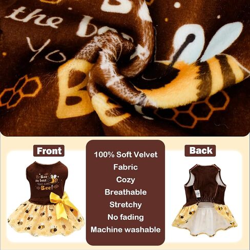 Cutebone Velvet Dog Dresses للكلاب الصغيرة ، نسيج أنيق وناعم ، ملاءمة مريحة للارتداء اليومي ، مثالي للمناسبات الخاصة NCVA10S in Kuwait