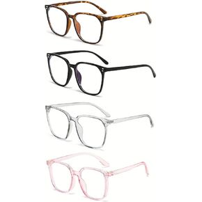 Paleshy 4 Pack Blue Light Glasses, Computer/Gaming/TV/Phones Glasses for Women and Men, Anti Eye Strain Lightweight Frames for Work & Screen Time in Saudi Arabia