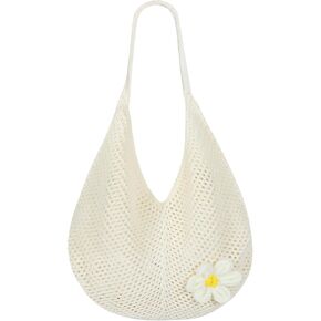 Topdear Crochet Tote Bag for Women, Crochet Mesh Beach Tote Bag, Summer Vacation Sunflower Knitted Bag for Women Shoulder in Saudi Arabia