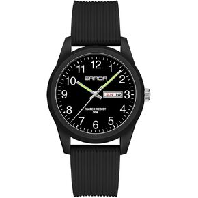 GOODLIYA Men Women Watch Minimalist Sports 50M Waterproof Luminous Day Date 42mm Lightweight ABS TPU Strap Analog Quartz Casual Everyday Gift in Saudi Arabia