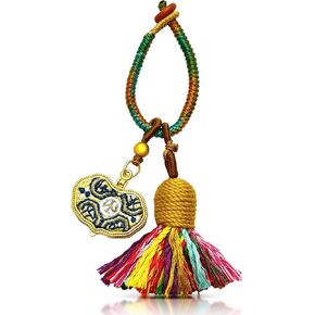 gamegalaxy Handmade Tassel Keychain for Car Keys, Purse, Bag Charm Accessory, Bohemian Fringe Pendant Gift in Saudi Arabia