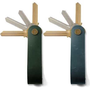 2-Pack Handmade Crazy Horse Leather Foldable Keychain with Screwpost Closure, Silent Key Organizer for Men in Kuwait