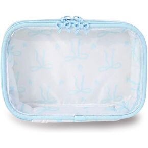 Werncy Women's bow cosmetic bag, transparent waterproof suitable for travel cute cosmetic bag girlfriend mother bridesmaid gift in Saudi Arabia