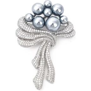 Flower Pearl Brooches and Pins for Women，Dainty Fashion Elegant Vintage Flower Pearl Brooches for Wedding Bridal Bow Floral Pin Clothing Bag Scarf Decoration Accessories in Kuwait