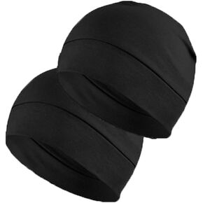 2-Pack Sleep Hat Cotton Beanie Caps Headshion Cotton Skull Caps for Men Women Lightweight Hair Protection Bed Cap Home Travel in Kuwait