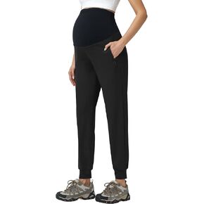 Foucome Women's Maternity Pants Quick Dry Zipper Pockets Athletic Joggers Casual Pregnancy Sweatpants in Kuwait