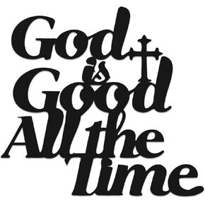 JEWLOVE Christian Wall Art - God is Good Religious Wall Art with Crosses Wall Decor, Black Metal Wall Decor for Christmas 12x11 Inches in Kuwait