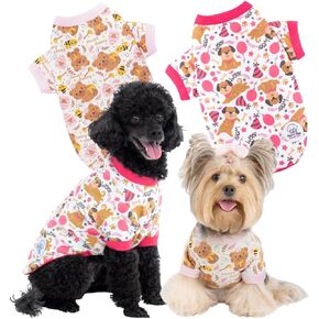 Pippo's Shop 2 Pack Dog T-Shirt Premium Peru Cotton-Fashyable و Gut و Pet Wappy Lightweight Endight Puppy Shirt قميصًا ناعمًا على جرو التنفس (Pawberry+آيس كريم جرو ، X-Small) in Kuwait