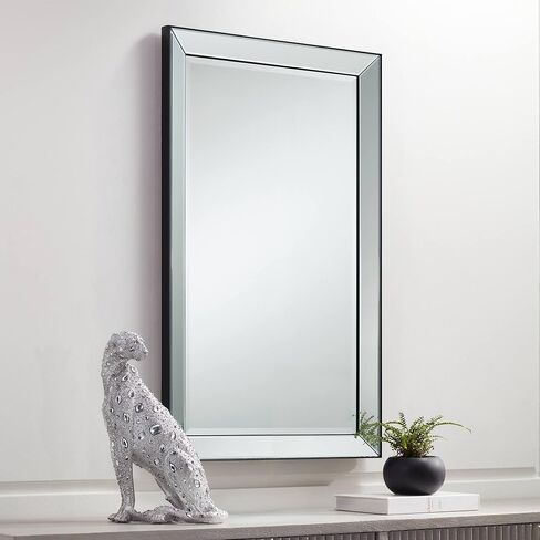 Uttermost Verne Matte Black Edging 24" x 38" Rectangular Wall Mirror in Saudi Arabia
