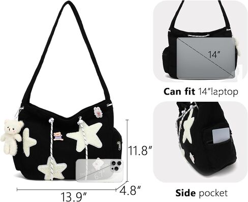 حقيبة HuiLeo اللطيفة للنساء المراهقات، محفظة كتف Kawaii Corduroy Star Crossbody in Kuwait