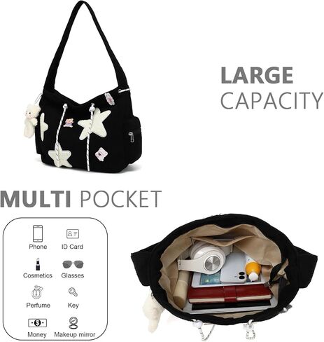 حقيبة HuiLeo اللطيفة للنساء المراهقات، محفظة كتف Kawaii Corduroy Star Crossbody in Kuwait