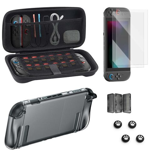 Switch 2 Accessories Bundle for Nintendo, 16 in 1 Game Kit: Carrying Case, Two Screen Protector with Alignment Frame, Steering Wheel for Mario Kart, Grip for joycon Controller Console Protective Cover in Kuwait