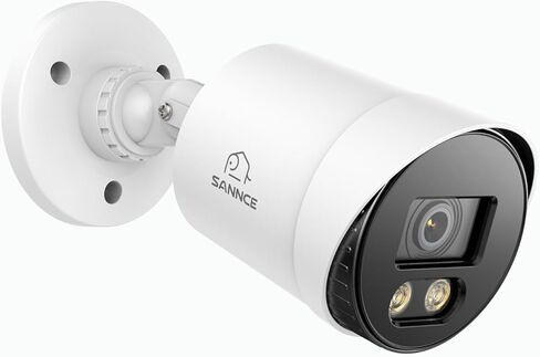 SANNCE Full Color Night Vision 1080P TVI Bullet Wired Security Camera,2 Warm Lights, IP66 Weatherproof for Indoor Outdoor Use, 100ft Clear Full Color Night Vision, Only a Camera, No Power Supply in Saudi Arabia