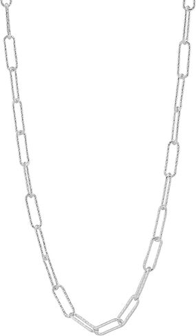 Silpada 'Graffetta' Chain Necklace, Textured in Sterling Silver, 16" + 2" in Saudi Arabia