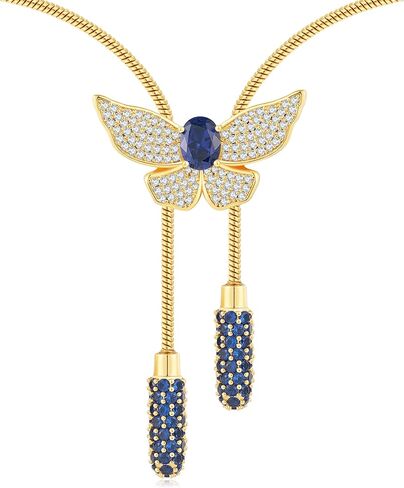 قلادة نسائية من Legit Bling على شكل جوهرة الميلاد مع سحر الفراشة | سلسلة ذهبية قابلة للتعديل | هدية مجوهرات الأحجار الكريمة الشهرية الحساسة لها in Kuwait