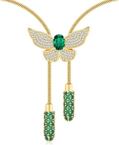 قلادة نسائية من Legit Bling على شكل جوهرة الميلاد مع سحر الفراشة | سلسلة ذهبية قابلة للتعديل | هدية مجوهرات الأحجار الكريمة الشهرية الحساسة لها in Kuwait