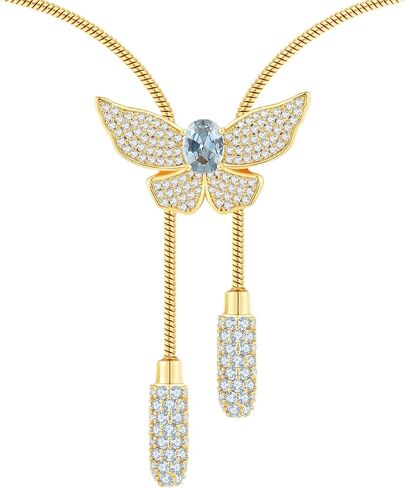 قلادة نسائية من Legit Bling على شكل جوهرة الميلاد مع سحر الفراشة | سلسلة ذهبية قابلة للتعديل | هدية مجوهرات الأحجار الكريمة الشهرية الحساسة لها in Kuwait