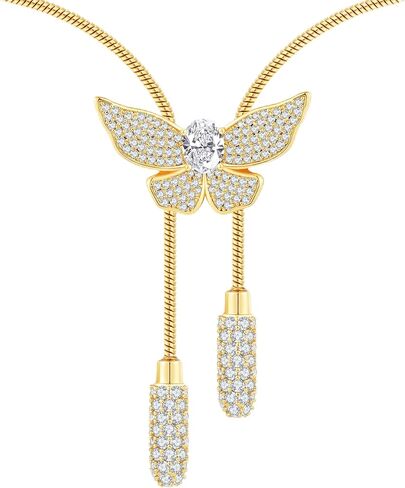قلادة نسائية من Legit Bling على شكل جوهرة الميلاد مع سحر الفراشة | سلسلة ذهبية قابلة للتعديل | هدية مجوهرات الأحجار الكريمة الشهرية الحساسة لها in Kuwait