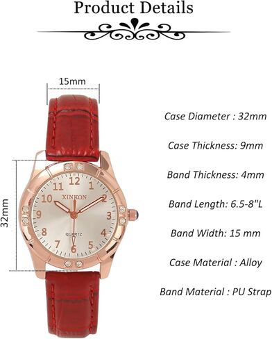MANIFO Women Classic Arabic Numerals Analog Quartz Watch Leather Strap Luminous Wrist Watch for Ladies in Saudi Arabia
