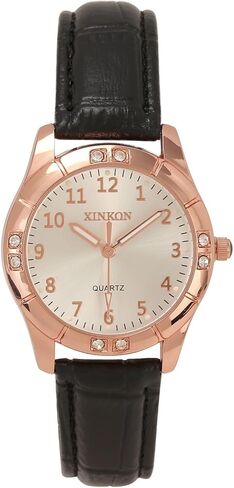 MANIFO Women Classic Arabic Numerals Analog Quartz Watch Leather Strap Luminous Wrist Watch for Ladies in Saudi Arabia