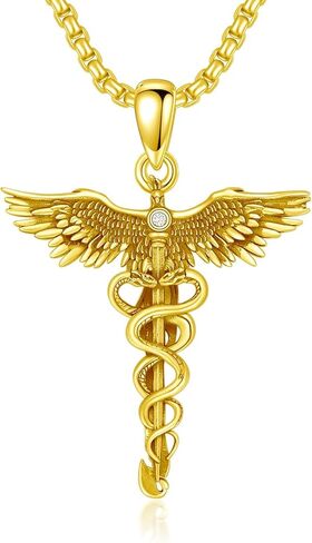 MEIDERBO Caduceus Necklace for Men Women 925 Sterling Silver RN Nurse Graduation Gift Phoenix Pendant Doctor Nurse Medicine Themed Jewelry Gifts for Nurses Day Dirthday in Saudi Arabia