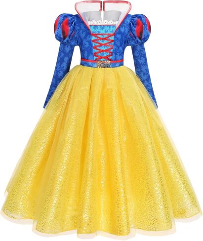 فساتين الأميرة اللامعة للفتيات للهالوين وأعياد الميلاد والملاهي، أزياء تنكرية للحفلات التنكرية للأطفال من سن 3 إلى 10 سنوات in Kuwait