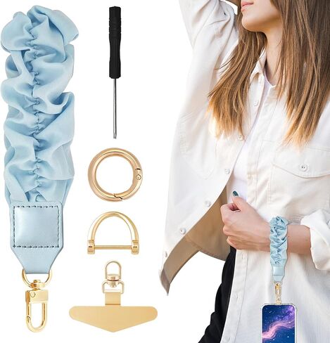 Yiflin Stretchy Keychain Wristlet,Cute Scrunchie Key Chain, Phone Wrist Lanyard with Phone Tether Tab for Keys in Saudi Arabia