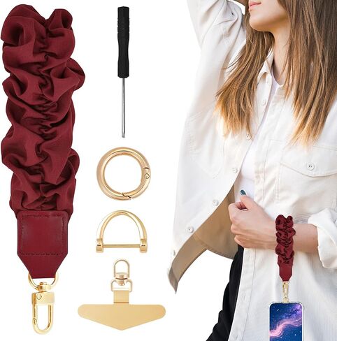 Yiflin Stretchy Keychain Wristlet,Cute Scrunchie Key Chain, Phone Wrist Lanyard with Phone Tether Tab for Keys in Saudi Arabia